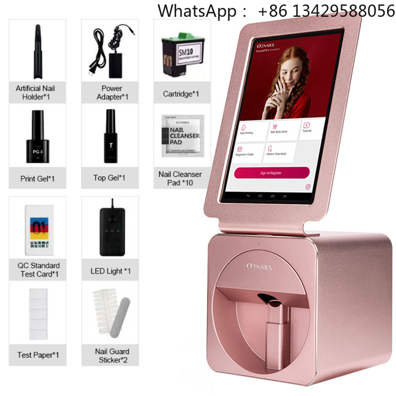 Commercial Nail Printing Machine - Professioneller Elektrischer Desktop-Nageldrucker mit 3D-Drucktechnologie, Roségold,