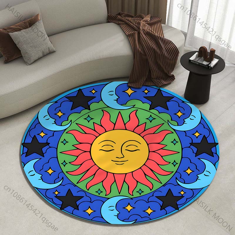 Commercial Printing And Design - Buntes Sonnen-, Mond- und Sterndesign, bedruckter